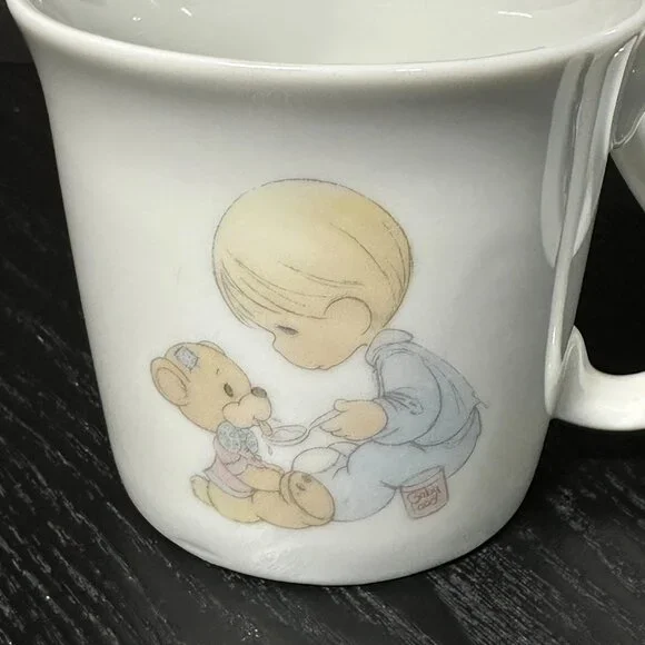 1984 Precious Moments Jonathan & David Cup & Plate Set - Vintage - Made in Japan - Picture 2 of 8